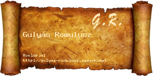 Gulyás Romulusz névjegykártya